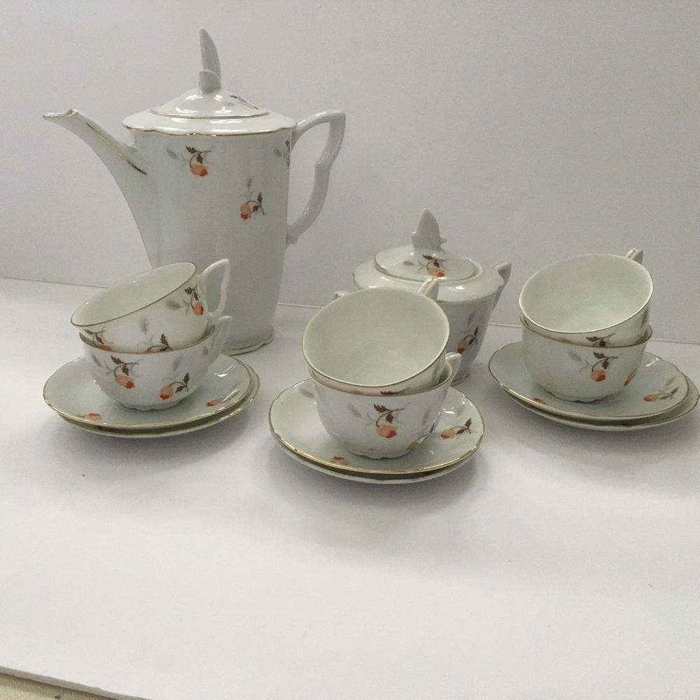 Coffee serving set. Victoria, Czechoslovakian porcelain. Vintage